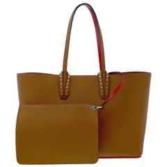 Christian Louboutin クリスチャンルブタン Cabata small カバタ スモール スタッズ トートバッグ 1185119 ユニセックス カーフ レザー ブラウン ゴールド 金具 レッド 中古のサムネイル
