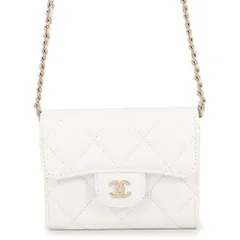 シャネル チェーンウォレット マトラッセ ココマーク ミニ キャビアスキン AP0238 CHANEL 財布 白のサムネイル