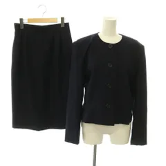 クリスチャンディオール Christian Dior ヴィンテージ ノーカラージャケット スカート セットアップ タイト ウール 11 紺 ネイビー /CX ■GY62のサムネイル