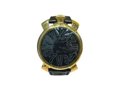 GaGa MILANO (ガガミラノ) SLIM46MM アナログ腕時計 クォーツ レザーバンド スペシャルエディション 20-08-2016 ブラック×ゴールド メンズ/036のサムネイル