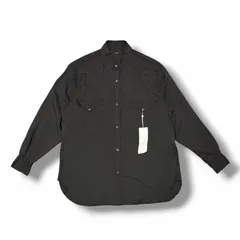 未使用 COMOLI 26SS シルク製品染 ウエスタンシャツ 長袖 シャツ コモリ D01-02006 ブラック 2 （18929M）のサムネイル