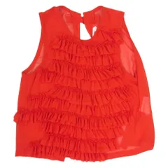 COMME des GARCONS コムデギャルソン GO-V007 AD2014 本ライン シアー レイヤード フリル ベスト レッド系 M【中古】のサムネイル
