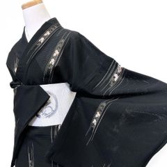 夏用　絽　小紋　洗える着物　身丈161　裄68　萩　花　黒地　着物　062b 夏用 絽 小紋 洗える着物 身丈161 裄68 萩 花 黒地 着物 062b - メルカリ