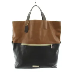 コーチ COACH トートバッグ ハンドバッグ バイカラー レザー 茶 ブラウン 黒 ブラック 71292 /AN16のサムネイル
