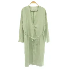 N.Natural Beauty Basic N.ナチュラルビューティーベーシック ノーカラーコート ロング丈 M 黄緑 ライトグリーン 前開きトッパー ベルト ワンカラー /BB ■MAのサムネイル