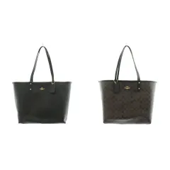コーチ COACH シグネチャー トートバッグ ショルダーバッグ リバーシブル レザー PVC 茶 ブラウン 黒 ブラック /AN80のサムネイル
