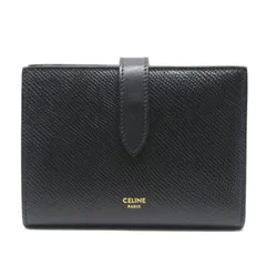 CELINE セリーヌ 二つ折り財布 ミディアム ストラップウォレット 10B643BFP.38NO Medium Strap Wallet 型押し ブラック 黒 61005911のサムネイル