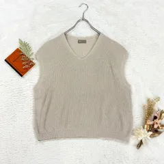 日本製 MHL. MARGARET HOWELL マーガレットハウエル ニットベスト Vネック コットン/リネン グレー系 レディース 578-8162003のサムネイル