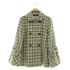 エムズグレイシー M'S GRACY 25AW ダブルボタンチェックショートコート フレアスリーブ 40 グレー /MY ■OS ■SHのサムネイル
