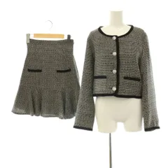ウィルセレクション WILLSELECTION ジャケット ノーカラー スカート フレア ミニ ツイード セットアップ F グレー /HK ■OSのサムネイル