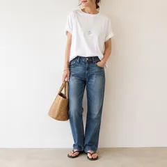 新品 23区 denim ウォッシュド インディゴ ストレートデニム 38のサムネイル