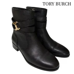 TORY BURCH GeminiLinkトリーバーチジェミニリンク シボレザー アンクルショートブーツ ダブルT ロゴ金具  ブラック 6.5M 23.5cm相当のサムネイル