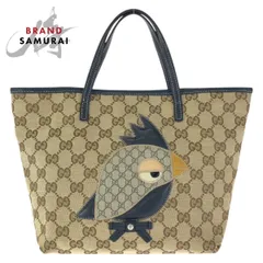 GUCCI グッチ チルドレンズ ZOO オウム ベージュ ネイビー シルバー金具 GGキャンバス/レザー 271101 トートバッグ ハンドバッグ 601632【中古】のサムネイル