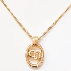 ​【美品】Christian Dior クリスチャンディオール ネックレス CDロゴ オーバル ヴィンテージ ゴールド金具 アクセサリーのサムネイル