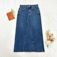 RED CARD Denim Skirt レッドカード デニムスカート ストレッチ デザイン 無地 インディゴ ブルー レディースのサムネイル