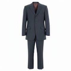 39d14 BURBERRY BLACK LABEL バーバリー ブラックレーベル ストライプスーツ セットアップ サイズ82-76-170 ブラック フォーマルt18r 39d14 BURBERRY BLACK LABEL バーバリー ブラックレーベル ストライプ