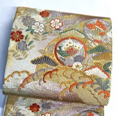 振袖帯　唐織　蝶　花模様　松竹梅　キラキラ　金糸　銀糸　袋帯　着物　051tzのサムネイル