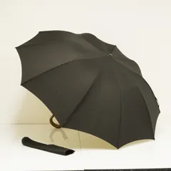 折りたたみ傘 FOX UMBRELLAS フォックスアンブレラズ USED美品 カーキ系 木製手元 英国製 紳士傘 59cm FS9801のサムネイル