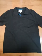 ヘンリーコットンズ ニット 半袖 カラーTシャツ ブラックのサムネイル