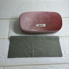 MIU MIU ベロア眼鏡ケース ピンク 未使用級 正規品 Miu Miu メガネケース サングラスケース ベロア ピンク ミュウミュウ