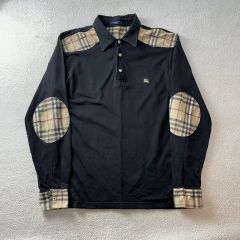 バーバリー リブポロトップス ノバチェック シルバー金具 ロゴ y2k