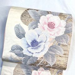 袋帯 銀彩 グラデーション ベージュ 着物 023t - メルカリ