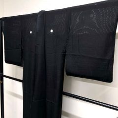 夏用　絽　洗える着物　五つ紋　五三桐紋　黒地　身丈161　裄65　着物　63tz 夏用 絽 五つ紋 身丈161 裄65 黒地 無地 正絹 着物 072ty - メルカリ