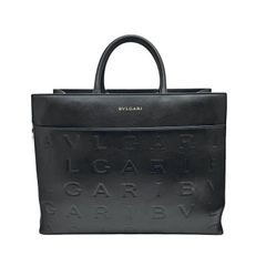 BVLGARI ビジネスバッグ ブラック レザー - メルカリ