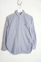 正規 美品 ENGINEERED GARMENTS エンジニアドガーメンツ ラウンドカラー 丸襟 長袖 シャツ 千鳥格子 USA製 紺 XS 本物 911P★2のサムネイル