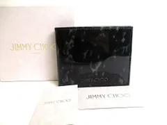 ジミーチュウ Jimmy Choo パテント レザー 2つ折り 札入れ コンパクト財布 メンズ 【未使用保管品】のサムネイル