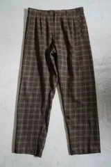 dunhill wide check slacks　ダンヒル　チェックスラックス　ワイド　タック　イタリア製のサムネイル