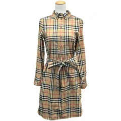 バーバリーロンドン  BURBERRY LONDON ベルテッドチェックワンピース 8024585 ベージュ コットン レディース ワンピースのサムネイル