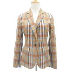 ダブルスタンダードクロージング ダブスタ DOUBLE STANDARD CLOTHING テーラードジャケット 上着 シングル ミドル丈 38 マルチカラー 茶色 ブラウン チェック柄  /HO25 ■ECA006のサムネイル