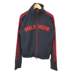 トミーヒルフィガー TOMMY HILFIGER トラックジャケット 上着 S/P 紺 ネイビー 赤 レッド ロゴプリント ハイネック 長袖 /NP ■ECB006のサムネイル