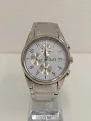 【中古品】 D&Gドルチェ&ガッバーナ TIME 腕時計 クオーツ シルバー ステンレス クロノグラフ 時計 現状品のサムネイル