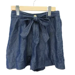 ブルーレーベルクレストブリッジ BLUE LABEL CRESTBRIDGE ショートパンツ 麻 リネン混 36 青 ブルー リボンベルト 無地 ボトムス /YU ■ECC006のサムネイル