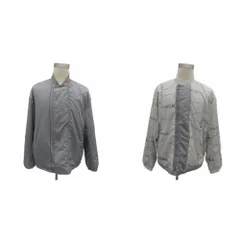 アルマーニエクスチェンジ A/X ARMANI EXCHANGE リバーシブルナイロンジャケット ブルゾンジャケット ミドル丈 XL ライトグレー ロゴプリント ダブルジップ 3RZB04 ZNKRZ /MA6 ■GY74のサムネイル