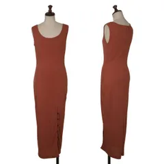 ジャンポールゴルチエ ファムJean Paul GAULTIER FEMME ボタンスリットノースリーブワンピース 赤茶40のサムネイル