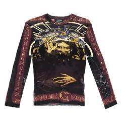 ジャンポールゴルチエ マイユJean Paul GAULTIER MAILLE サイケデリックプリントパワーネットカットソー ボルドーマルチ48のサムネイル