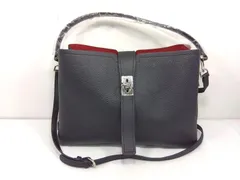 26g-721k【中古】BARCOS バルコス　2way ショルダーバッグ　トートバッグ　セリーナ　シュリンクレザー　ブラックのサムネイル
