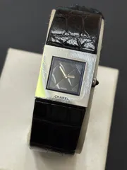 CHANEL シャネル　マトラッセ　ブラック　クロコレザー　レディース時計のサムネイル