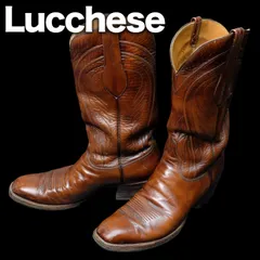 Lucchese スクエアトゥ ウエスタンブーツ ローパーブーツ US11.5 Bワイズ 約29.5cm ルケーシー ビンテージ ペコス ブタ鼻 大きめサイズのサムネイル