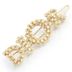 クリスチャンディオール V1081WOMCY ミス ディオール MISS DIOR ロゴ ラインストーン ゴールド バレッタ 髪留め ヘアクリップ ヘアアクセサリー 箱付 Christian Dior（新品・未使用品）のサムネイル