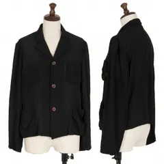 コムコム コムデギャルソンCOMME des GARCONS ポリ製品染めポケット切替シースルージャケット 黒Lのサムネイル