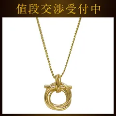 サルヴァトーレ フェラガモ ネックレス ゴールド 金色 ガンチーニ 76 0551 美品 GP 中古 Salvatore Ferragamo アクセサリー ロゴのサムネイル