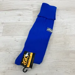 未使用 asics/アシックス サッカーソックス 24-26cm ブルー 青 品番 CFS006 フットボールギア 日本製[OQ03627]のサムネイル