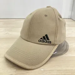 美品 adidas/アディダス キャップ ベージュ 綿100% ロゴ刺繍 SIZE OSFX 57cm-60cm フリーサイズ 帽子[ON00771]のサムネイル