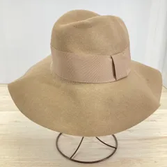 美品 MOUSSY/マウジー ウールハット 中折れ帽 レディース ベージュ系 リボン付き 帽子 本体毛100%[ON00799]のサムネイル