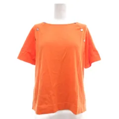 アンクライン ANNE KLEIN ニット Tシャツ LL オレンジ 半袖 ボートネック 肩ボタン /KR ■ECF004のサムネイル