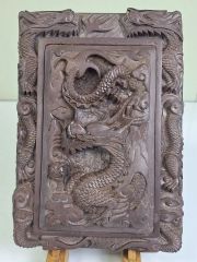 極上品】端渓硯 雲龍彫 6寸 菊花紋 唐木箱付 叙勲記念 記名なし 書道具